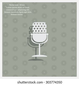 microphone web icon, flat design