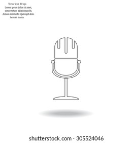microphone web icon, flat design