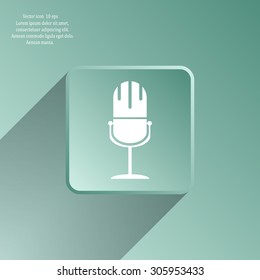 microphone web icon, flat design