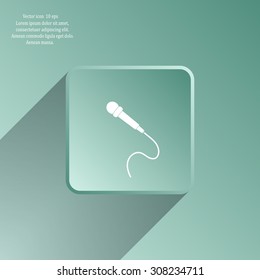 microphone web icon, flat design