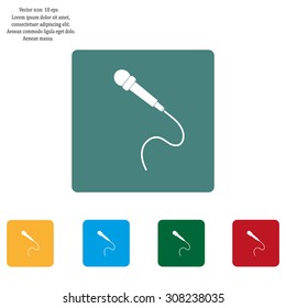microphone web icon, flat design
