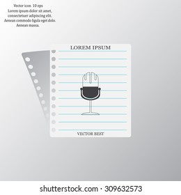 microphone web icon, flat design