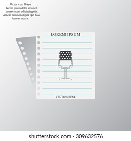 microphone web icon, flat design