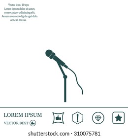 microphone web icon, flat design
