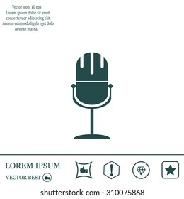 microphone web icon, flat design