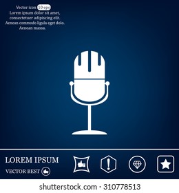 microphone web icon, flat design