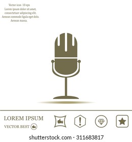 microphone web icon, flat design