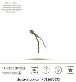 microphone web icon, flat design