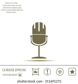 microphone web icon, flat design