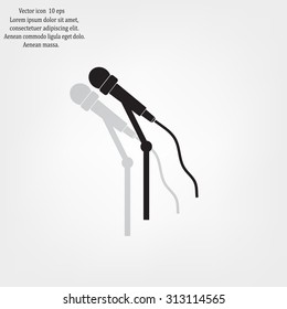 microphone web icon, flat design