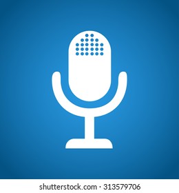 microphone web icon, flat design vector EPS