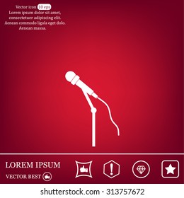 microphone web icon, flat design