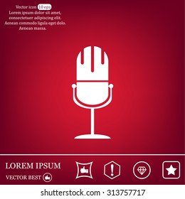 microphone web icon, flat design