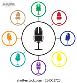 microphone web icon, flat design