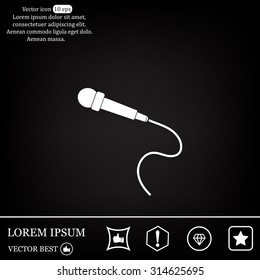 microphone web icon, flat design
