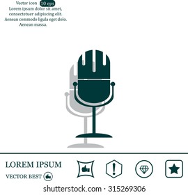 microphone web icon, flat design