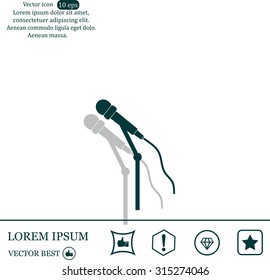 microphone web icon, flat design