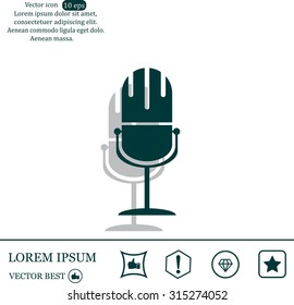 microphone web icon, flat design