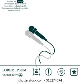 microphone web icon, flat design