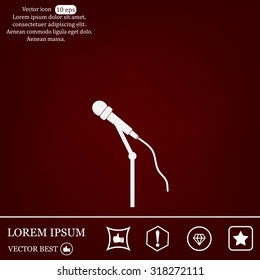 microphone web icon, flat design