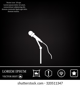 microphone web icon, flat design