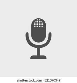 microphone web icon, flat design vector EPS
