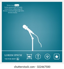 microphone web icon, flat design