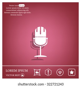 microphone web icon, flat design