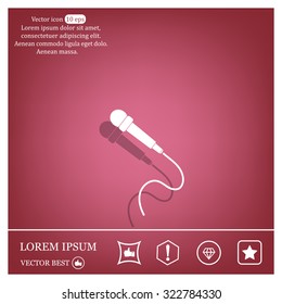 microphone web icon, flat design