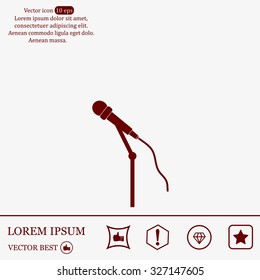 microphone web icon, flat design