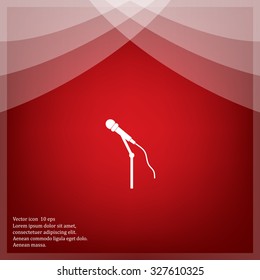 microphone web icon, flat design