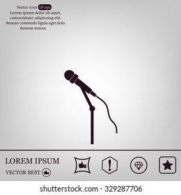 microphone web icon, flat design