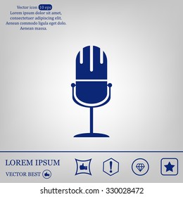 microphone web icon, flat design