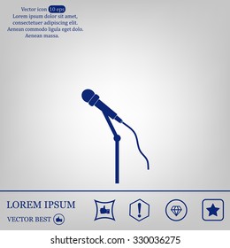 microphone web icon, flat design