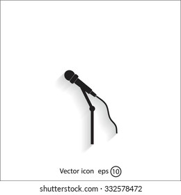 microphone web icon, flat design