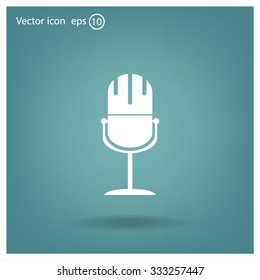 microphone web icon, flat design