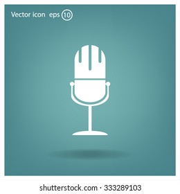 microphone web icon, flat design