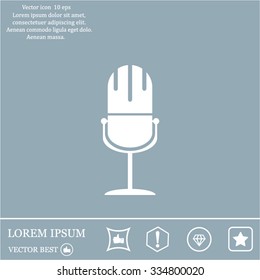 microphone web icon, flat design