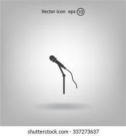 microphone web icon, flat design