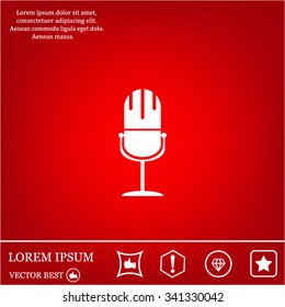 microphone web icon, flat design