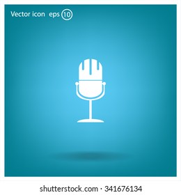 microphone web icon, flat design