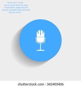 microphone web icon, flat design