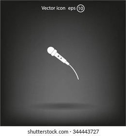 microphone web icon, flat design