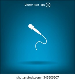 microphone web icon, flat design