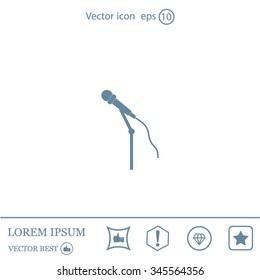 microphone web icon, flat design