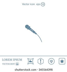 microphone web icon, flat design