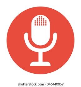 microphone web icon, flat design vector EPS