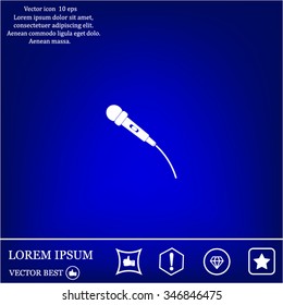 microphone web icon, flat design