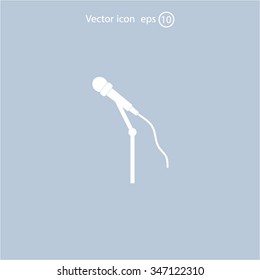 microphone web icon, flat design