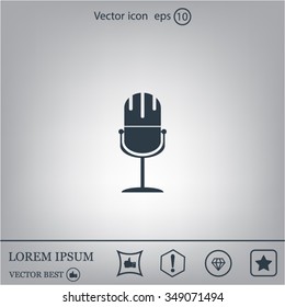 microphone web icon, flat design